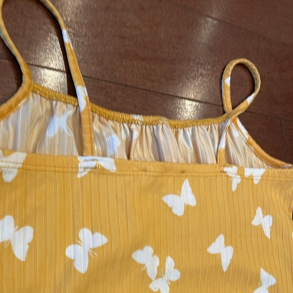 Yellow Butterfly Print Dress - Picture 6 of 7